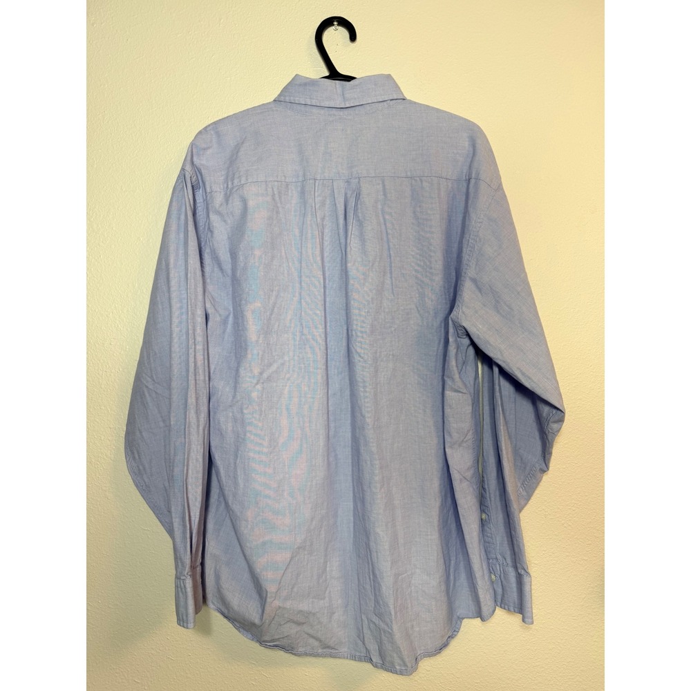 Brooks Brothers 346 Mens Large Blue Button Down Shirt Regular Fit Long Sleeve L - Picture 2 of 6